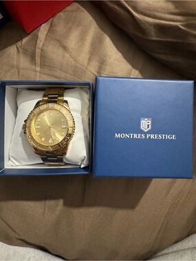 Montres Prestige Gold Tone Men's Watch